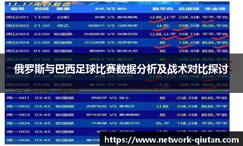 俄罗斯与巴西足球比赛数据分析及战术对比探讨